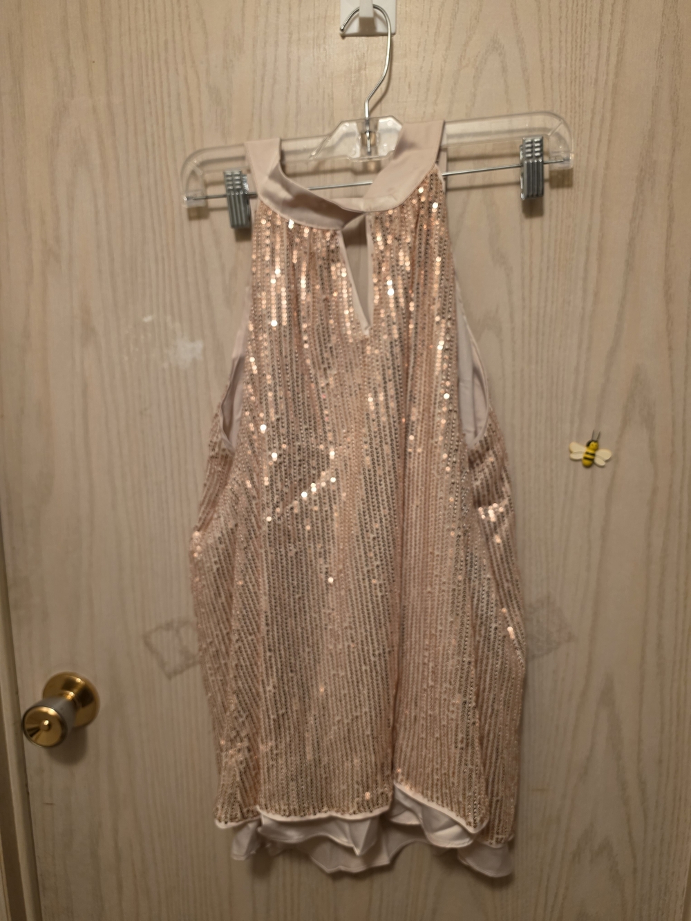 Sequin Halter Top - Peachy Gold